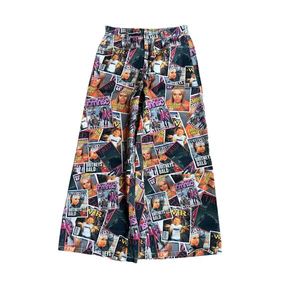 Reminisce Tabloid Magazine Pants Womens Medium - Picture 1 of 7